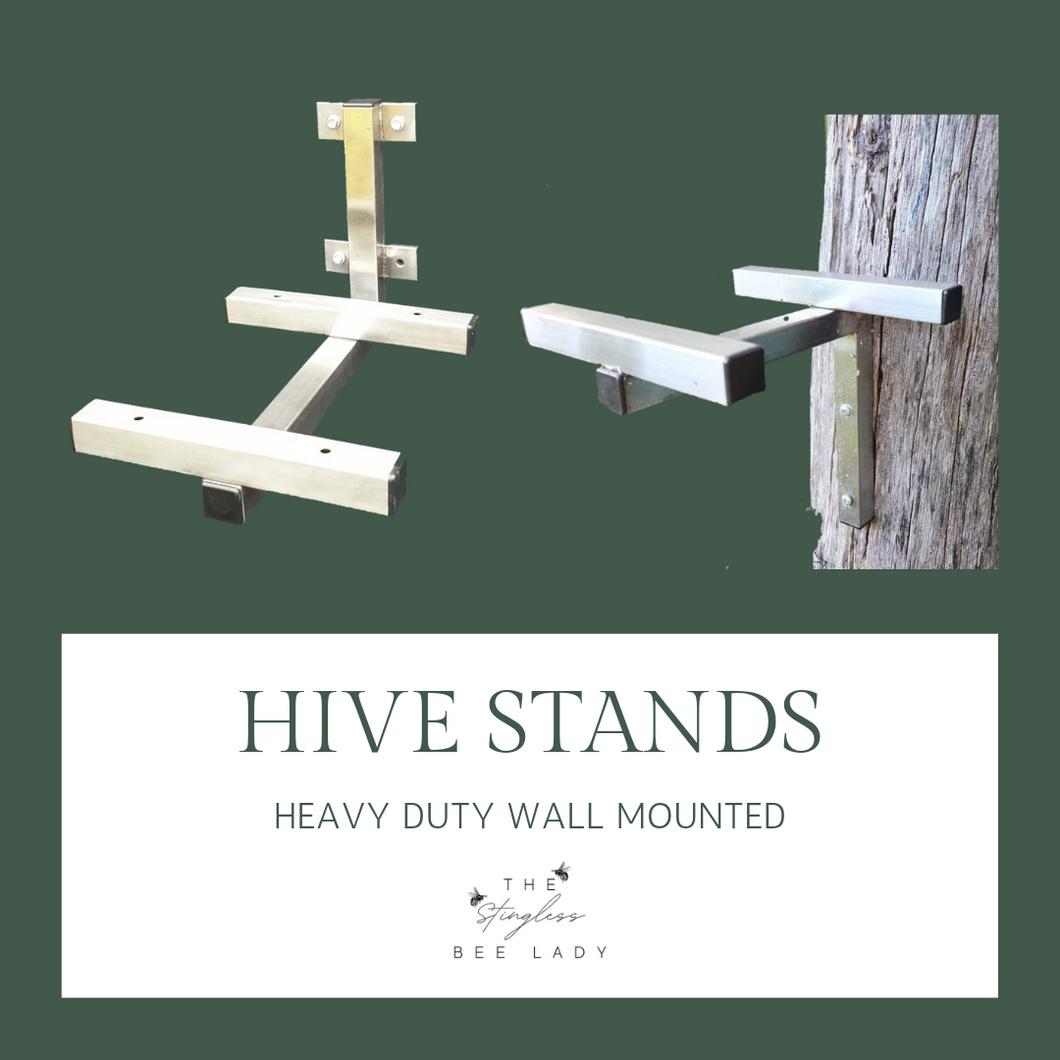 Stand For Stingless Bee Hives- Stainless Steel Wall Mount